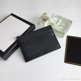 whole fashion black Card Holders woman small wallet men Designer pure color Pebble leather luxury with box G wallet261Y