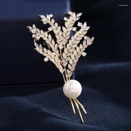 Brooches High Quality Personalised Exquisite Temperament Ear Of Wheat Pearl Brooch For Woman Fashion Jewellery (DJ2428)