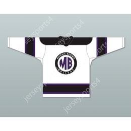 Custom MARTIN MORRIS BROWN COLLEGE WHITE HOCKEY JERSEY NEW Top Stitched S-M-L-XL-XXL-3XL-4XL-5XL-6XL