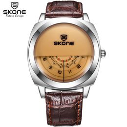 Unique Vogue Designer Skone Brand Watches Men Luxury Fashion Casual Leather Strap Watch Quartz Wrtistwatch Relogio Masculino Y19053080