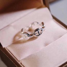 S925 silver punk band ring hollow design in platinum color for women wedding jewelry gift have stamp box PS4813316H