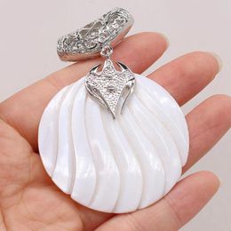 Pendant Necklaces Natural White Shell Pendants Mother-of-pearl Art Charms For DIY Vintage Necklace Jewelry Making Summer Gifts