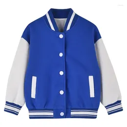 Jackets 3-16Y Children Autumn Boys Girls Coats Stand Collar Single Breasted Mixed Colors Fashion Kids Outerwear Clothes H41