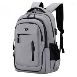 Backpack Large Capacity Teenage Laptop Backpacks 15.6 Oxford Black Solid High School Bags Teen College Boy Gril Student