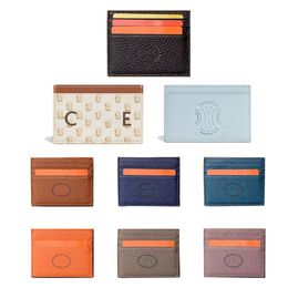 Women's With box Mens wallets cardholder purse smooth sheepskin Leather Luxurys designer CL card Holders Coin Purses hollow o301K
