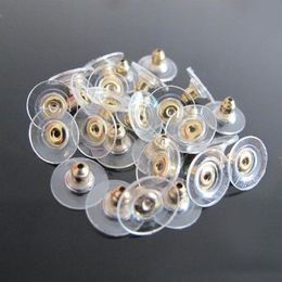 1000pcs Lot Gold Silver Plated Flying Disc Shape Earring Backs Stoppers Earnuts Earring Plugs Alloy Finding Jewellery Accessories Co285U