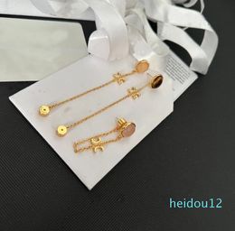 New Styles Long Pattern Ear Stud Eardrop Famous Womens Brand Letter Earrings Plated Inlaid Crystal Tassel Pendant Earring Jewellery Accessories