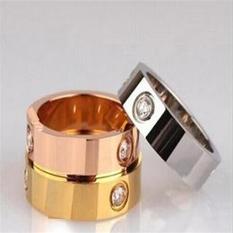 new titanium steel silver rose gold love ring gold ring for lovers couple ring as gift279r