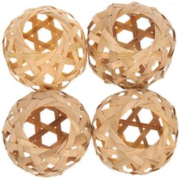 Candle Holders Light Bulb Covers Small Bamboo Cage Hexagonal Eyes Lanterns Decorative Replacement Lampshade