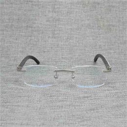 Brand Vintage Wood Square Clear Men Natural Buffalo Horn Oversize Rimless Glasses Frame for Women Reading Optical Oval Oculos