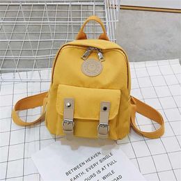 Fashion Women Backpack High Quality Zipper Female Backpacks Small Teenage School Bag Double Belt Mini Shoulder Bags 2110252962