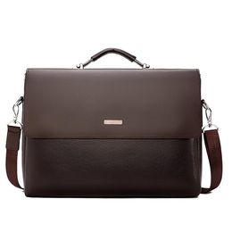 Business Men Briefcase Leather Laptop Handbag Casual Man Bag For Lawyer Shoulder Bag Male Office Tote Messenger304F