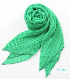 Scarves Miyake Pleated Women Scarf Shawl Fabric Korean Fashion Thin Sunscreen Foulard Femme Luxe Marque Hijabs Comfortable Casual