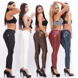 Shascullfites Melody Faux Leather Pants for Women Skinny Leggings Latex Pencil Pu Pants Women's Clothing 2023 Fashion