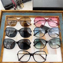 New High Quality Xiaoxiangjia lamb leather leg Sunglasses personality chain fashion big frame sunglasses women ch5210