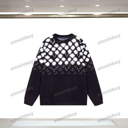 xinxinbuy Men designer Hoodie Sweatshirt Gradient letter jacquard 1854 long sleeve women blue Black white Grey M-2XL