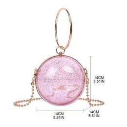 Evening Bags Round Ball Clear Purse Acrylic Box Clutch Bag Transparent Stadium Approved Crossbody Shoulder Handbag For Women & K5D347r