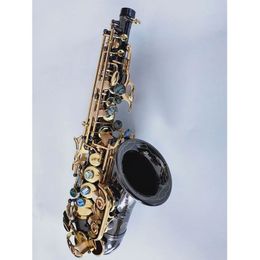 New arrival Professional Mouthpiece Instrument High Quality Brands Soprano Saxophone S-991 Black Gold Brass Sax With case AAA