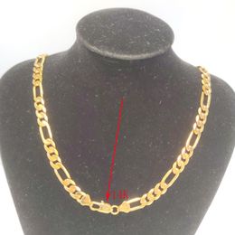 14k Italian Figaro Link Chain Necklace Stamp Solid Fine Gold GF 24 8mm260g