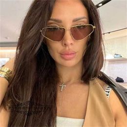 New High Quality Family half frame sunglasses women's ins net red with cat's eyes personality Sunglasses male fashion FE40068