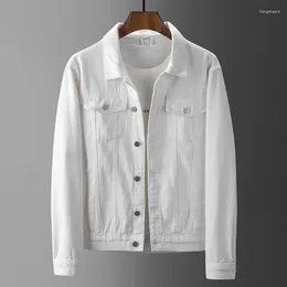 Men's Jackets 2024 Men White Denim Jacket Summer Thin Lapels Casual