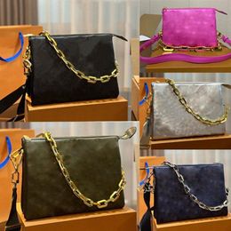 Womens puff embossed puffy leather coussin clutch crossbody bag lady Envelope chain PM Designer handbag shoulder bags cross body l216k