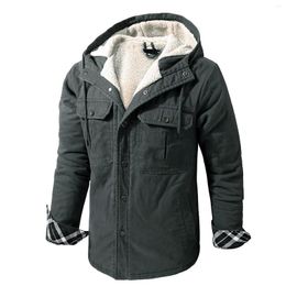 Men's Jackets Autumn And Winter High Quality Jacket Cotton Casual Solid Hooded Velvet Fashion Warm Thick CoatK468