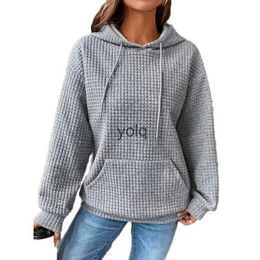 Felpe con cappuccio da donna Felpe modello Wale lavorato a maglia da donna 2023 Autunno Inverno Casual allentato Poeti manica lunga Nuova felpa con cappuccio Womanyolq