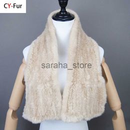 Scarves Fashion Women Winter Real Mink Fur Scarf Lady Warm Soft Genuine Mink Fur Scarf Shawl Fashion Luxury 100% Natural Mink Fur Scarfs J231204