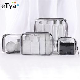 eTya Transparent Cosmetic Bag Clear Zipper Travel Make Up Case Women Makeup Beauty Organiser Toiletry Wash Bath Storage Pouch243R