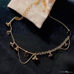 Fashion gold chain necklace bracelet for women party wedding engagement lovers gift jewelry with box NRJ264v