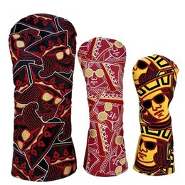 Other Golf Products Wood Head Covers King and Queen 1 3 H Premium Leather Waterproof Stylish Club Protector 231204