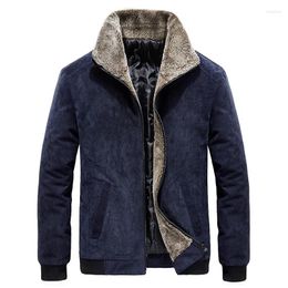Men's Jackets Lapel And Fleece Corduroy Plus Size Casual Jacket
