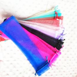 Party Favour Silk Pouch For Hand Fans Organza Gift Bag With Drawstring 50pcs