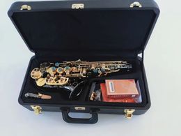 New Brand S-991 BbTune music instrument Golden key High-quality Curved soprano Saxophone With Mouthpiece AAA