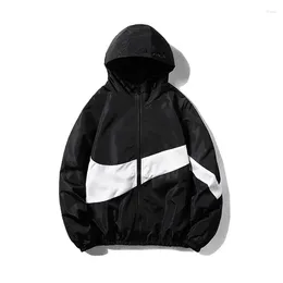 Men's Jackets 2023 Hooded Windbreaker Men Long Sleeve Black Fashion Zipper Spring Autumn Top Coat Male Pocket Bomber Women