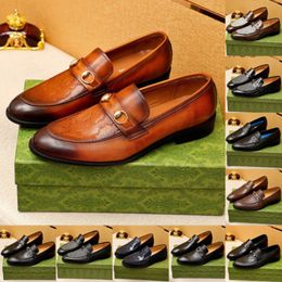 Luxury Casual 40MODEL Men Monk Strap Shoes Blue Black WingTip polishing Loafers Designer Dress Wedding Office Leather