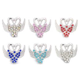 New Component w024 Swan Crystal 18mm Metal Snap Button For Bracelet Necklace Interchangeable Jewelry Women Accessorie Findings251d