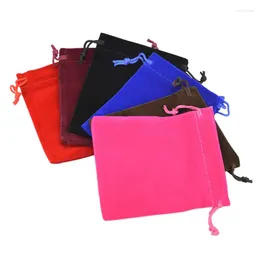 Gift Wrap 10x15cm Jewelery Velvet Drawstring Bags 50pcs Pouch Soft Fabric Package For Wedding Party Dust