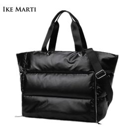 Evening Bags Large Capacity Shoulder Bag for Women Waterproof Nylon Bags Space Padded Cotton Feather Down Big Tote Female Handbag 231204