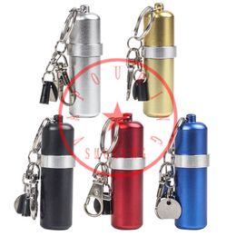 Multifunctional Smoking Colorful Aluminium Alloy Lighter Kerosene Oil Storage Bottle Box Stash Case Portable Innovative Key Chain Seal Jars Tank Container DHL