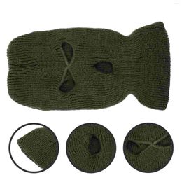 Bandanas 3-hole Knitted Ski Mask Knitting Balaclava Hat Full Face Outdoor Sports Cover Yarn Masks