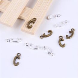 2015New fashion antique silver copper plated metal alloy selling A-Z Alphabet letter C charms floating 1000pcs lot #03x232w