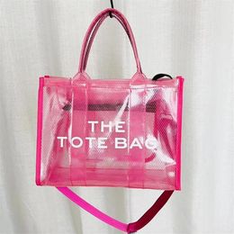 Evening Bags Fashion Transparent Large Tote Bag Designer Clear Pvc Women Handbags Luxury Shoulder Crossbody Summer Beach Jelly 202262m