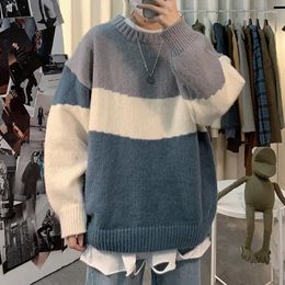 Men's Sweaters Retro Sweater For Boys Autumn/Winter 2023 Korean Edition Trendy Loose Personalised Knitwear Hong Kong Style Clothes Men