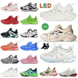 LED Track 3 Designer Luxury brand Men Women Casual Shoes Tops Tracks 3.0 white black Sneakers Tess.s. Gomma leather Trainer Nylon Printed Platform Sneakers mens womens