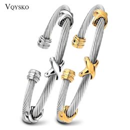 Bangle VQYSKO Fashion Jewelry 316L Stainless Steel Bracelets Bangles For Women Selling Party Accessories Woman Bracelet and 231204