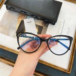 Sunglasses New High Quality Houhu American Small Fragrant Cat's Eye Personalized Pure Magic Glasses Beauty Sexy Eyeglasses Frame CH3393