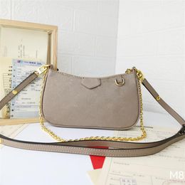 EASY Pouch Empreinte Leather Mini Shoulder Bags Women Designer Crossbody with Leather Long Strap Extra Gold Chain Purses256D