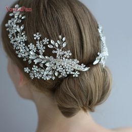 Headwear Hair Accessories YouLaPan HP253 Luxury Crystal Bridal Headpiece Floral Wedding Hair Vine Clip Party Prom Hair Jewelry Brides Hair Accessories 231204